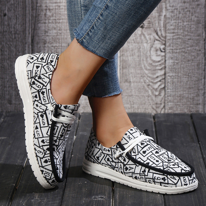 Print Lace-Up Loafers Shoes Newgew