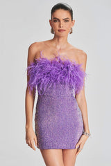 Torin Sequin Feather Dress Newgew