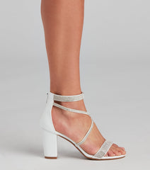 Sway With Me White Rhinestone Heels Newgew