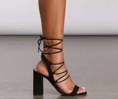 Dainty Wrap Around Strap Block Heels Newgew