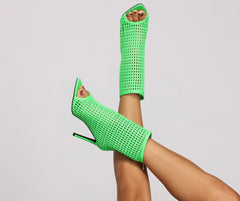 Neon Lights Caged Stiletto Heels Newgew