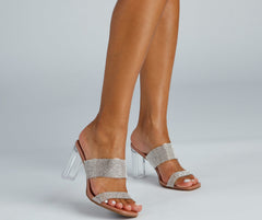 Glitzy And Glamorous Clear Mules Newgew