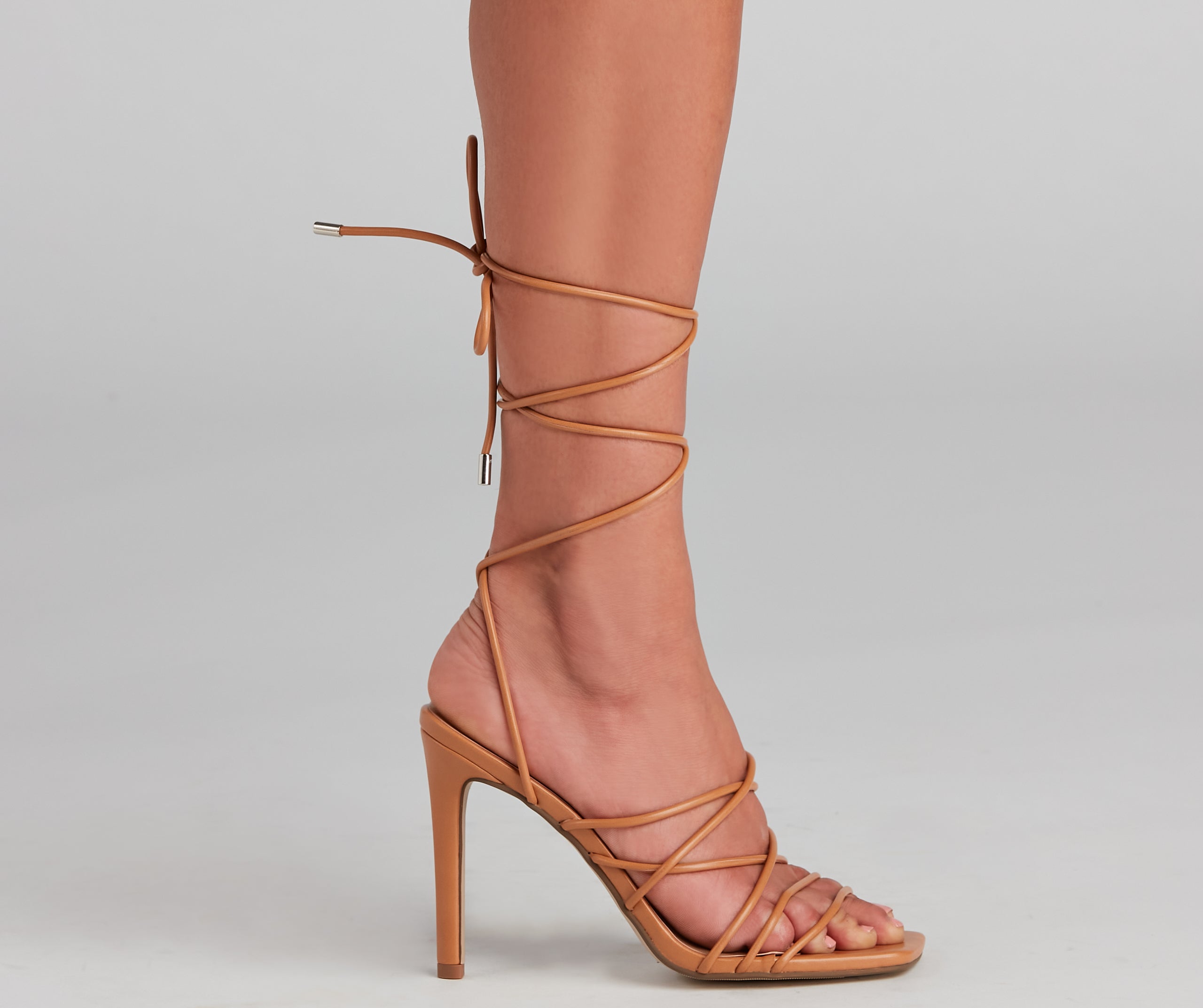 Attitude PU Lace-Up Stiletto Heels Newgew