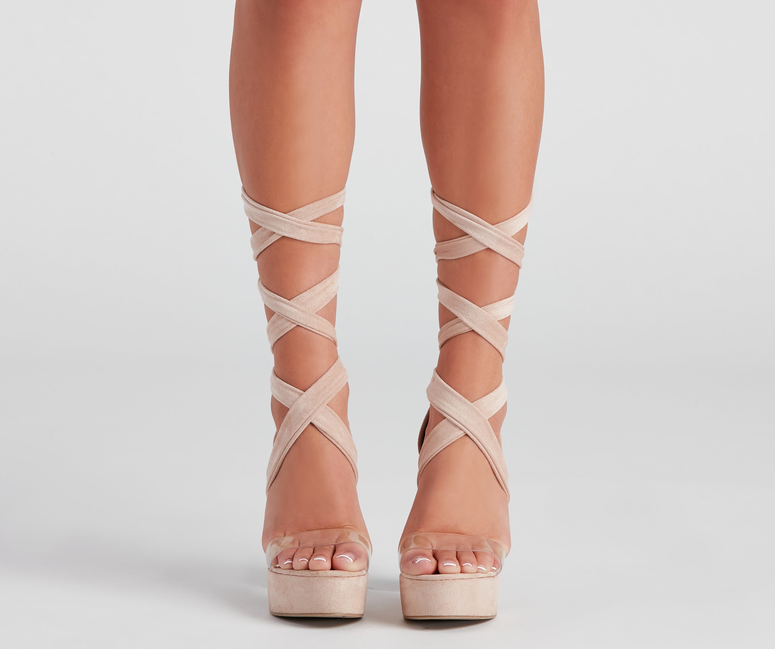 Fashionista Walkin' Lace-Up Platform Heels Newgew