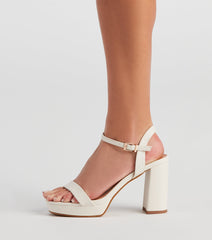 Close Up Square Toe Block Heels Newgew