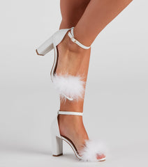 So Fab Marabou Trim Block Heels Newgew