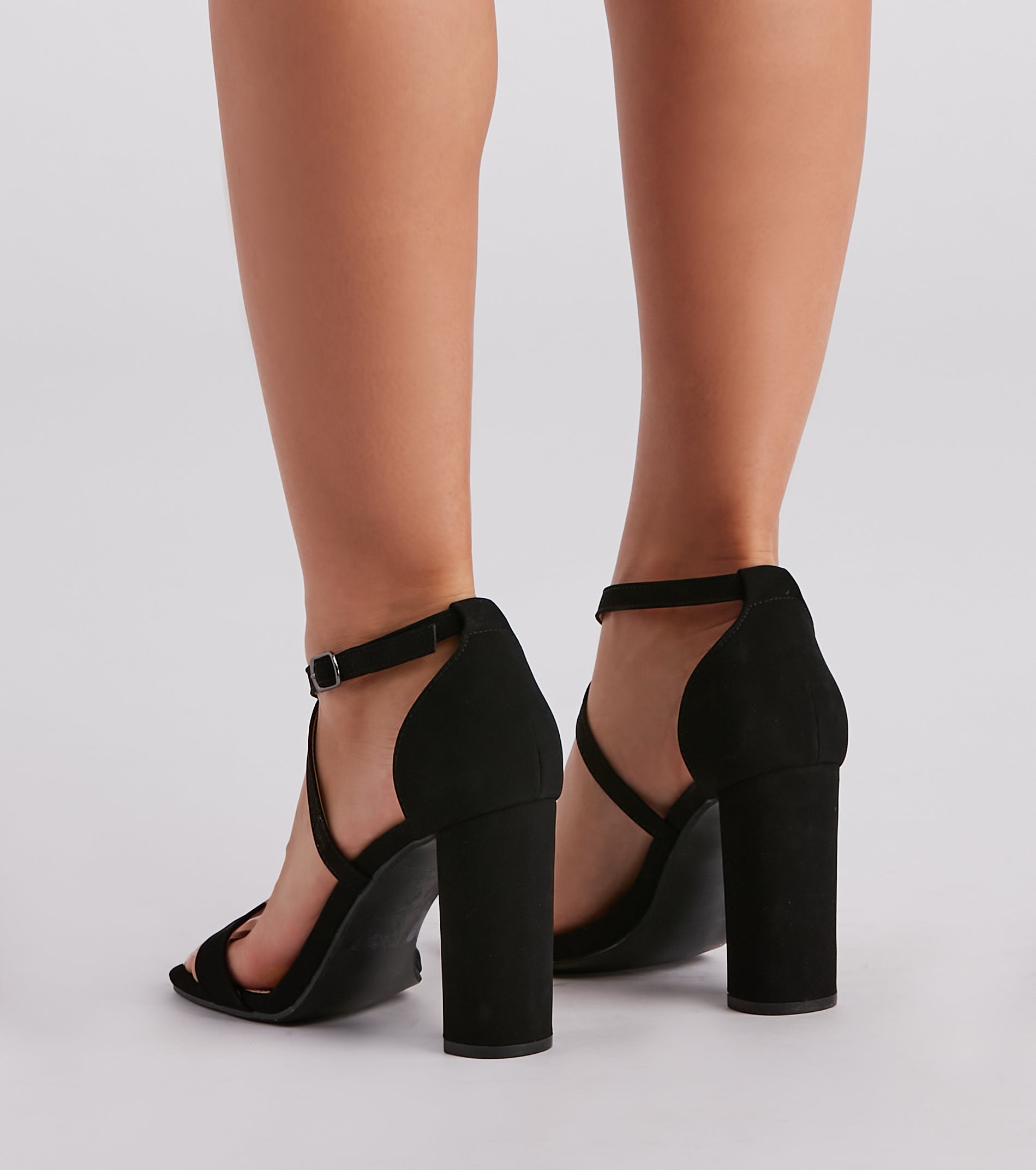 One And Only Nubuck Block Heels Newgew