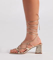 Glamour Nights Chrome Lace-Up Heels Newgew