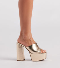 Sassy Strikes Again Metallic Platform Mules Newgew