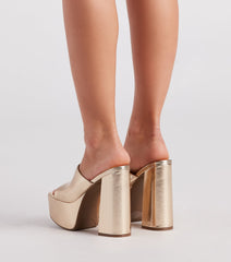 Sassy Strikes Again Metallic Platform Mules Newgew