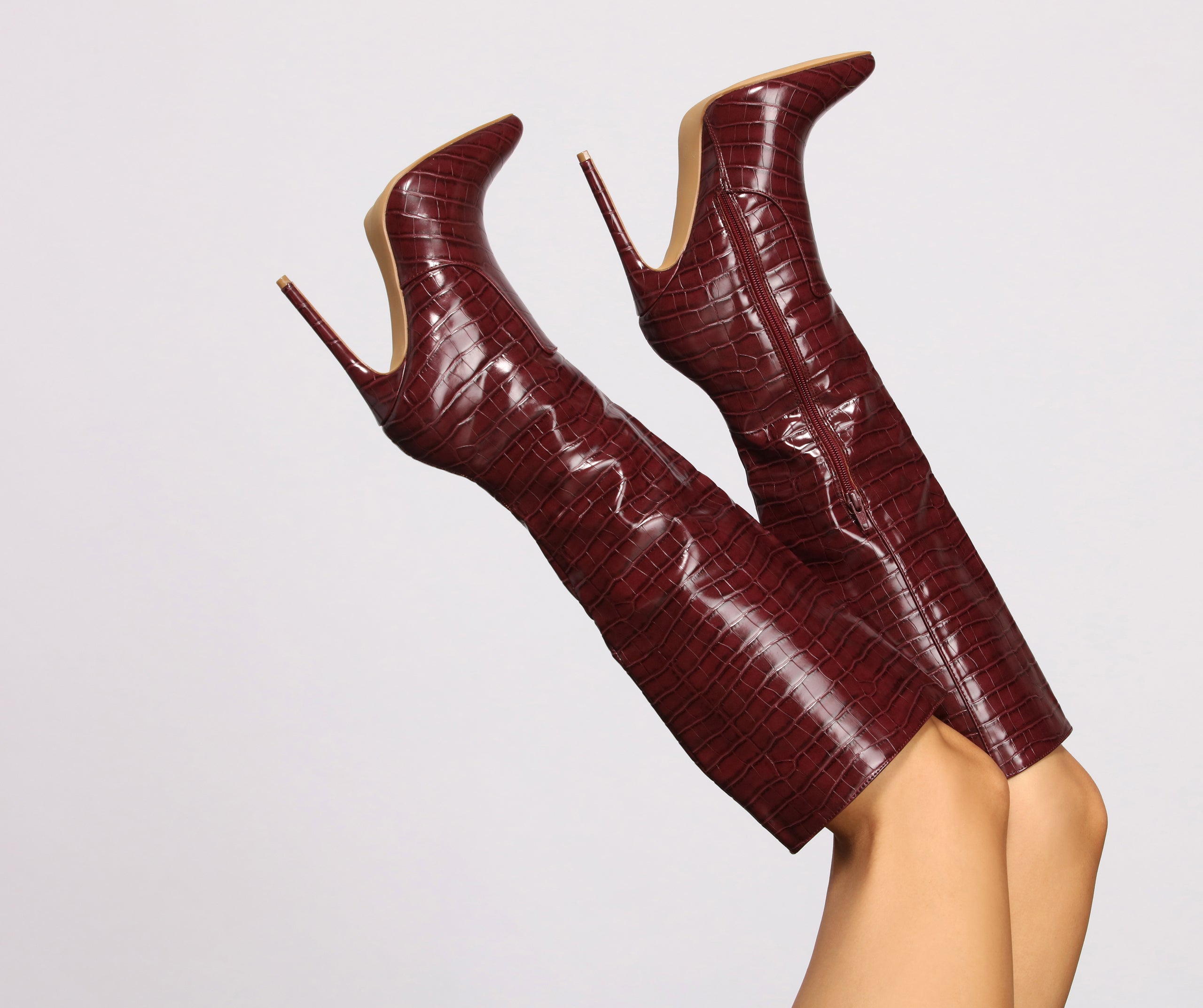 Feelin' Fab Knee High Stiletto Heeled Boots Newgew