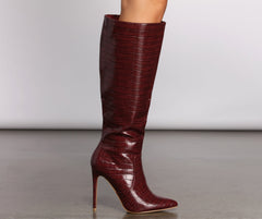 Feelin' Fab Knee High Stiletto Heeled Boots Newgew