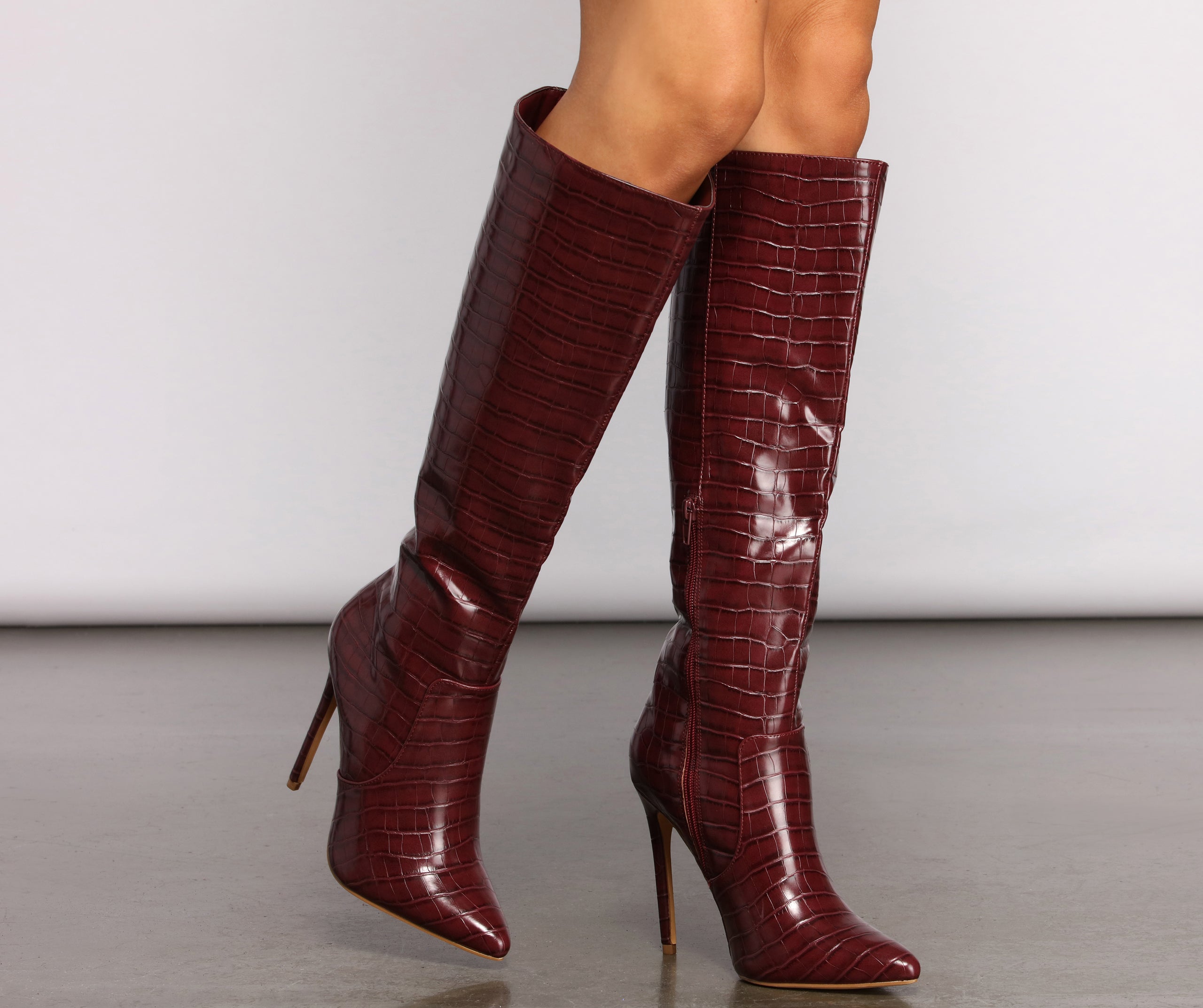 Feelin' Fab Knee High Stiletto Heeled Boots Newgew