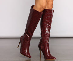 Feelin' Fab Knee High Stiletto Heeled Boots Newgew