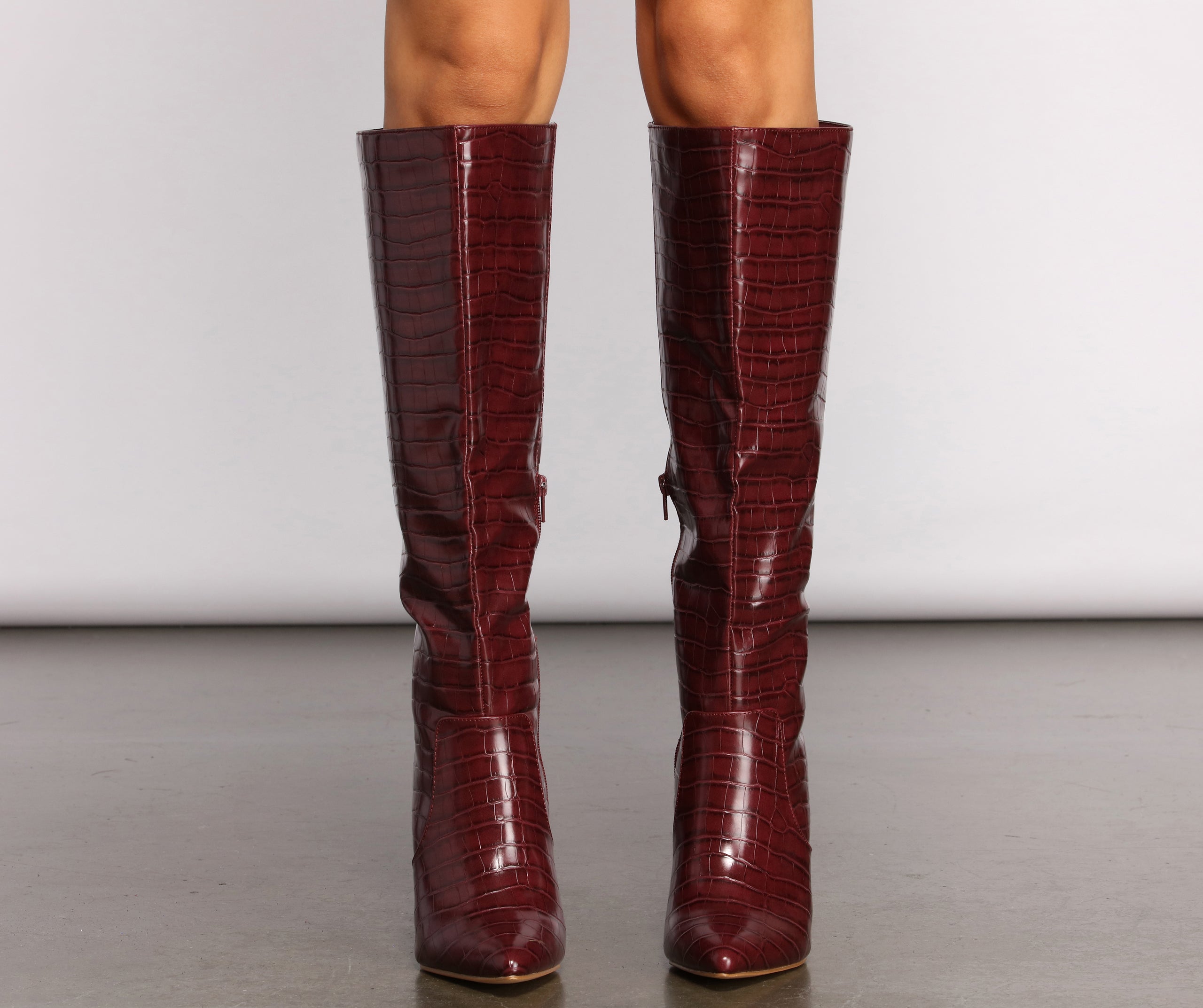 Feelin' Fab Knee High Stiletto Heeled Boots Newgew