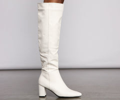 Lead The Way Faux Leather Over The Knee Boots Newgew