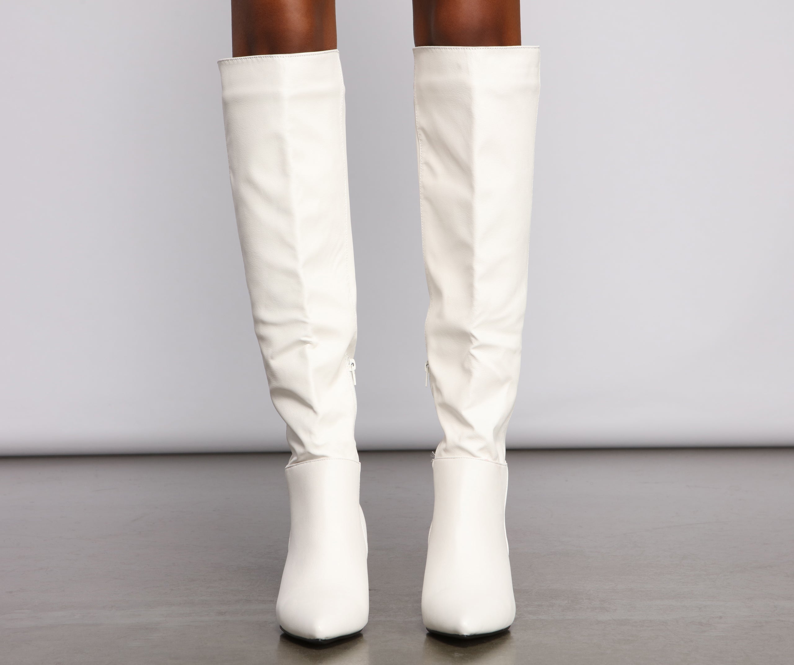 Lead The Way Faux Leather Over The Knee Boots Newgew