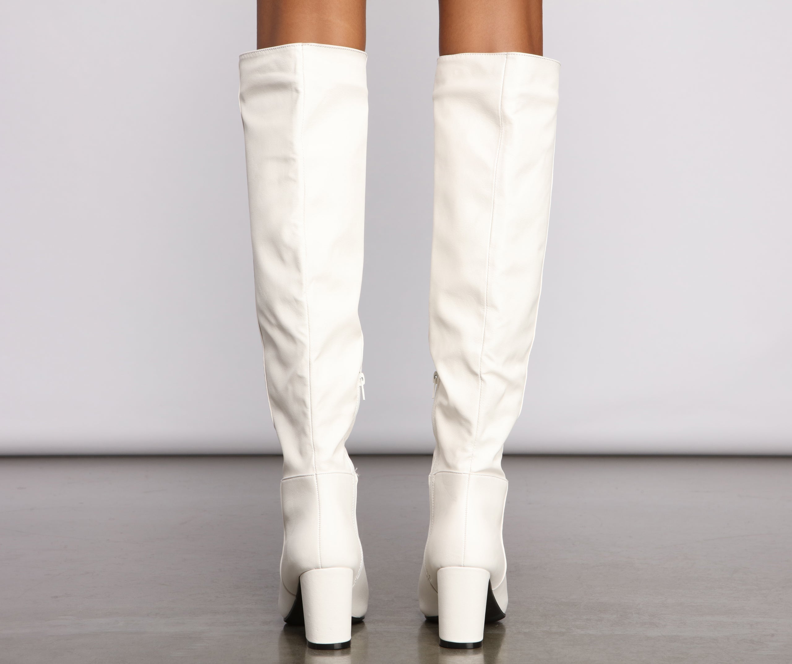 Lead The Way Faux Leather Over The Knee Boots Newgew