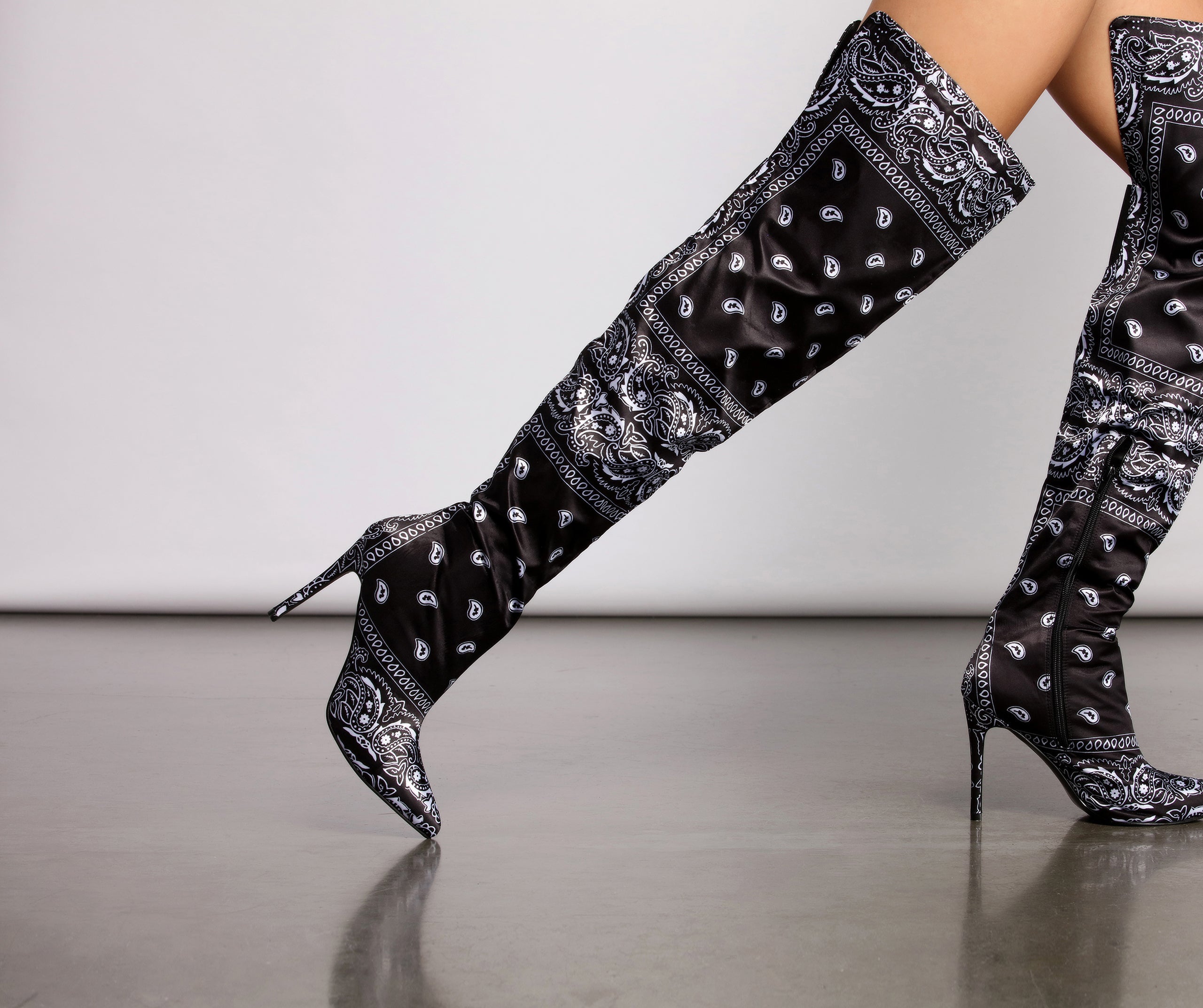 Trendy Thigh-High Pointed Toe Stiletto Boots Newgew