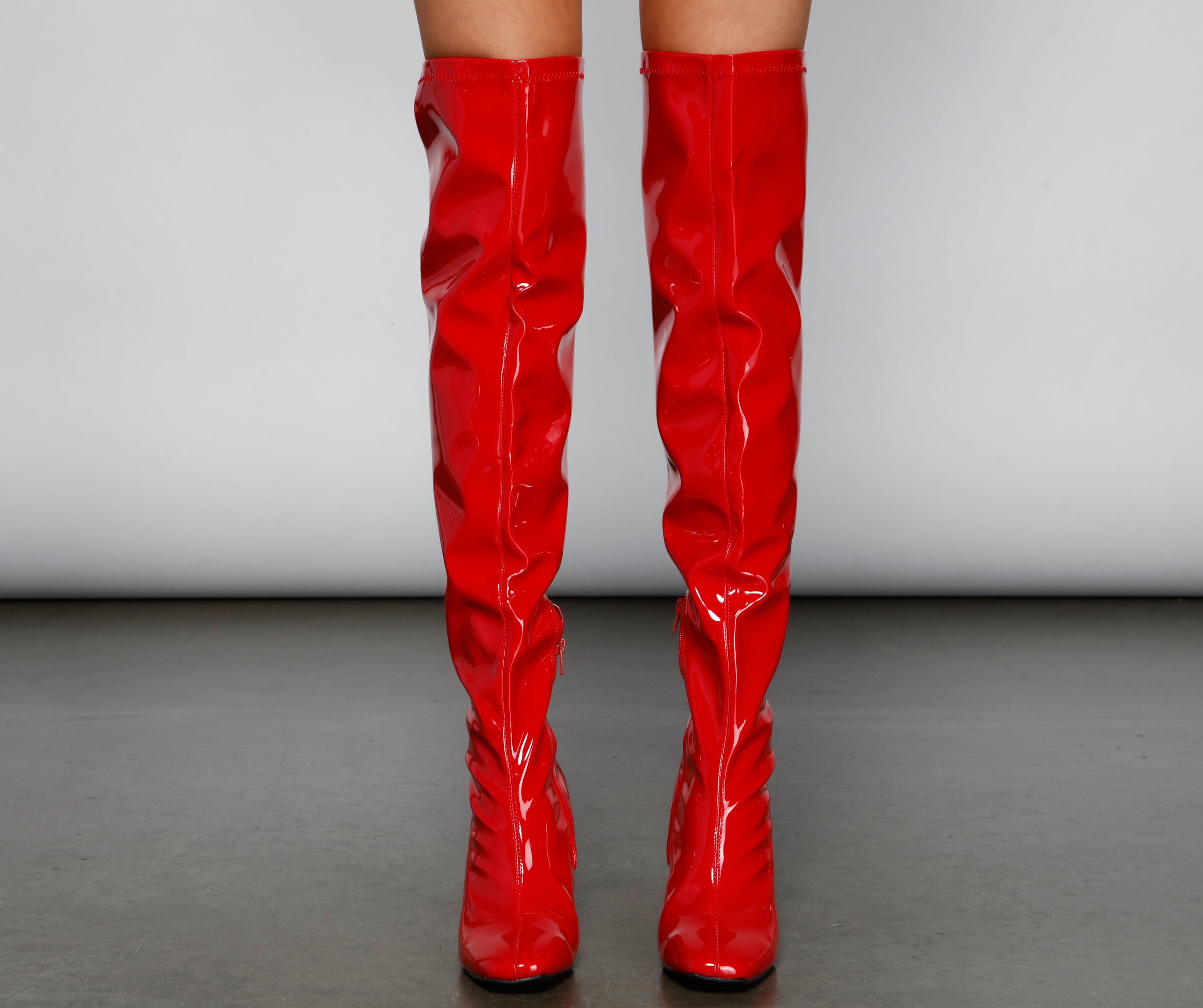 So Seductive Patent Leather Thigh-High Boots Newgew