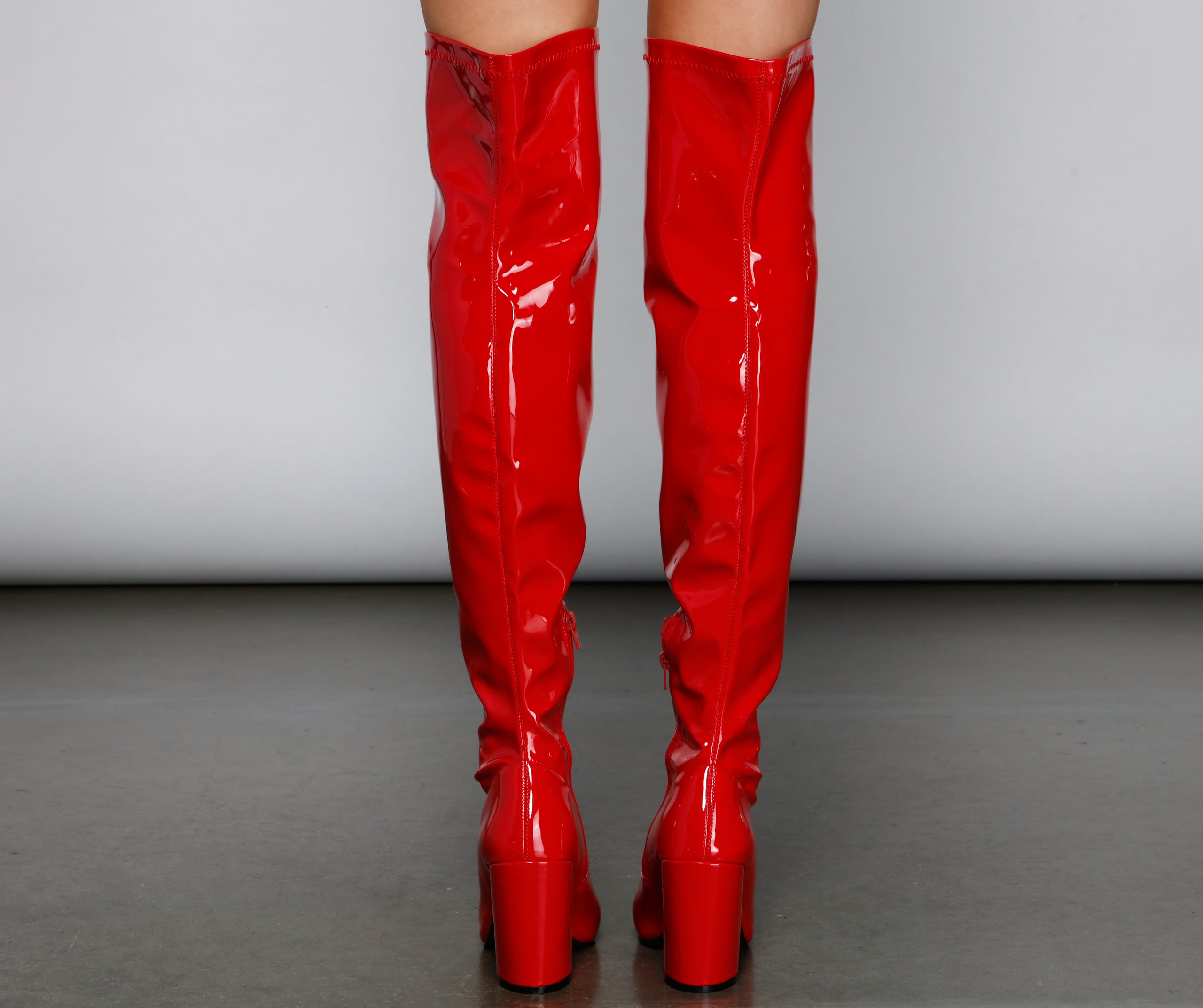 So Seductive Patent Leather Thigh-High Boots Newgew