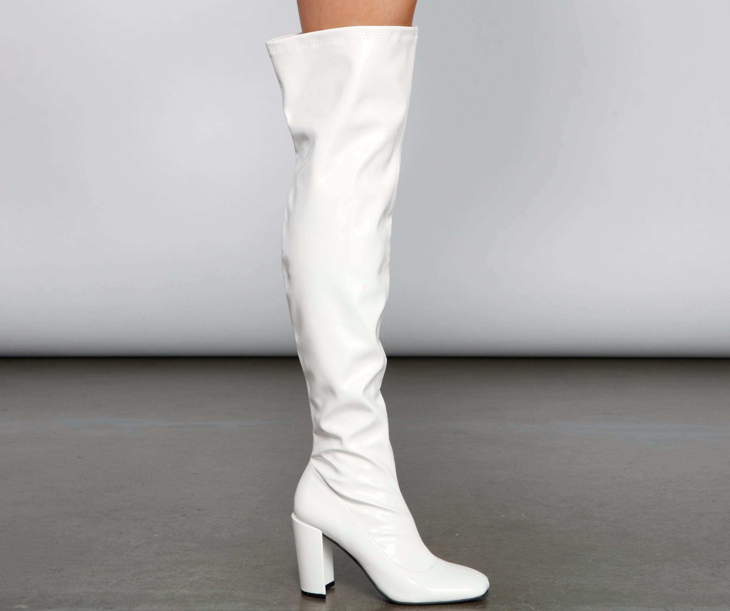 So Seductive Patent Leather Thigh-High Boots Newgew