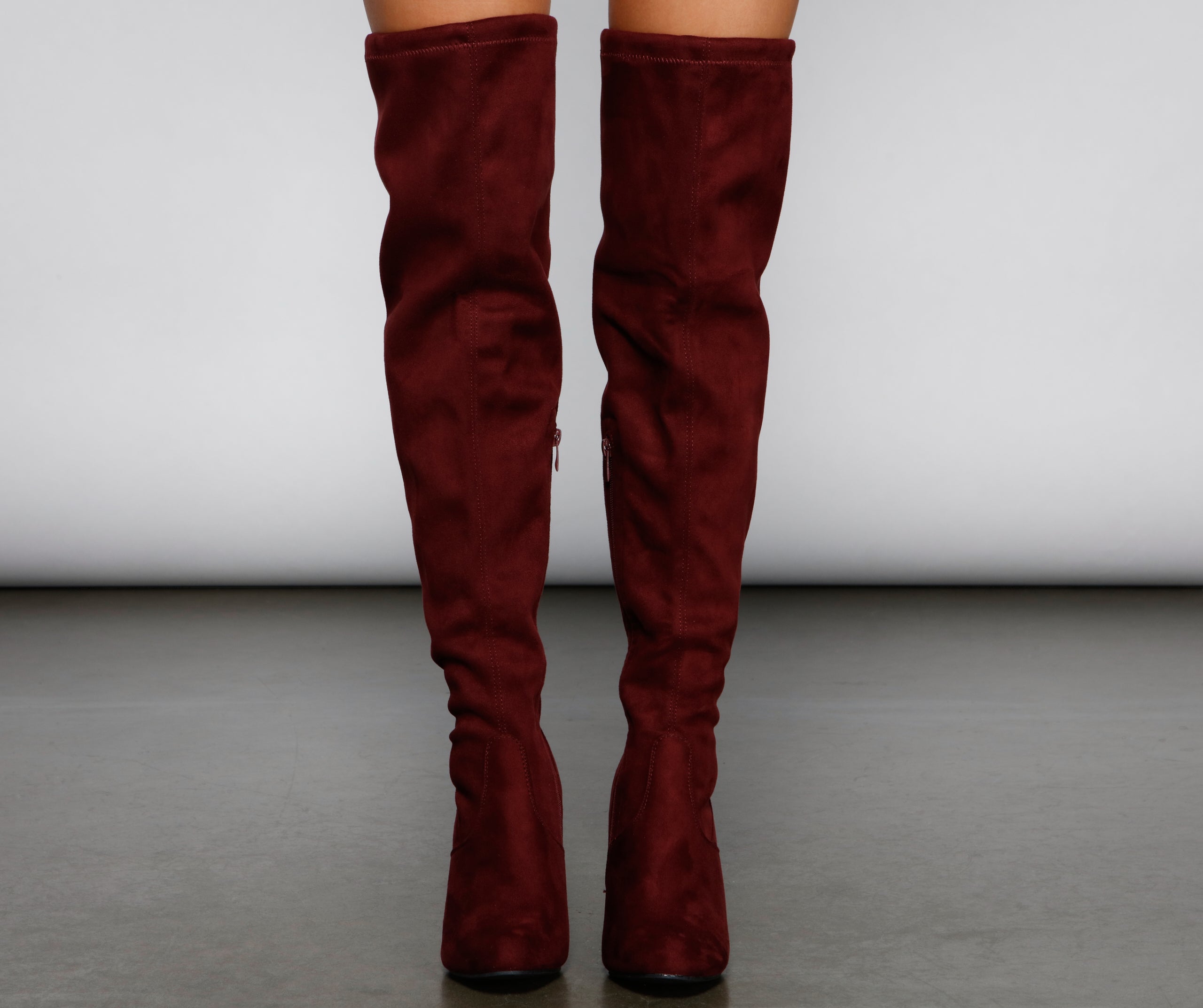 Essential Over The Knee Faux Suede Boots Newgew