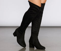 Chic Touch Lace-Up Knee High Boots Newgew