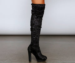 Luxe Lady Velvet Over-The-Knee Boots Newgew