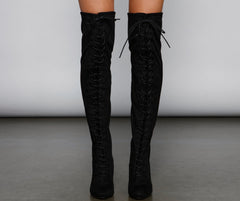 Luxe Lace-Up Over-The-Knee Boots Newgew