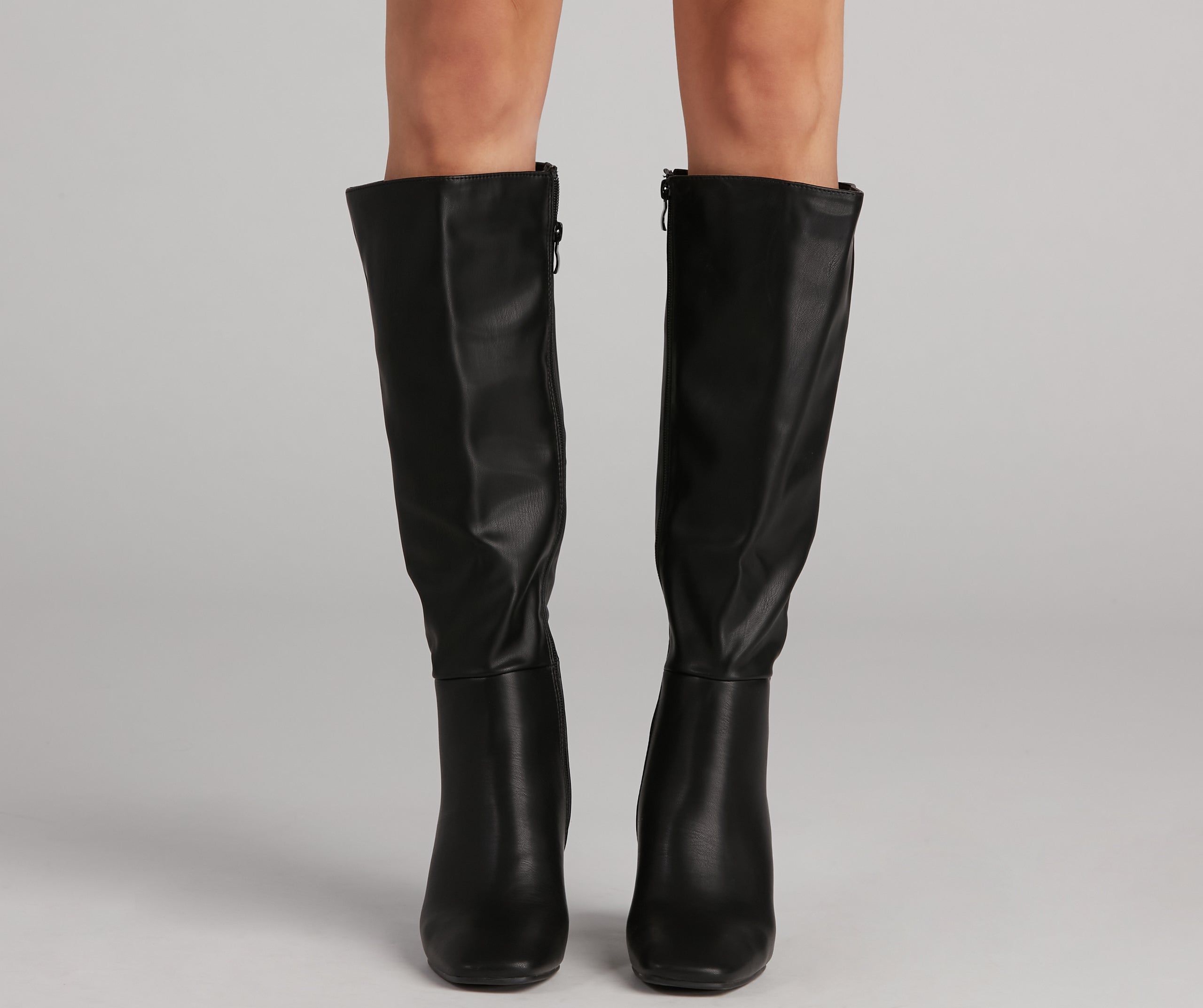 Walk It Out In Style Faux Leather Boots Newgew