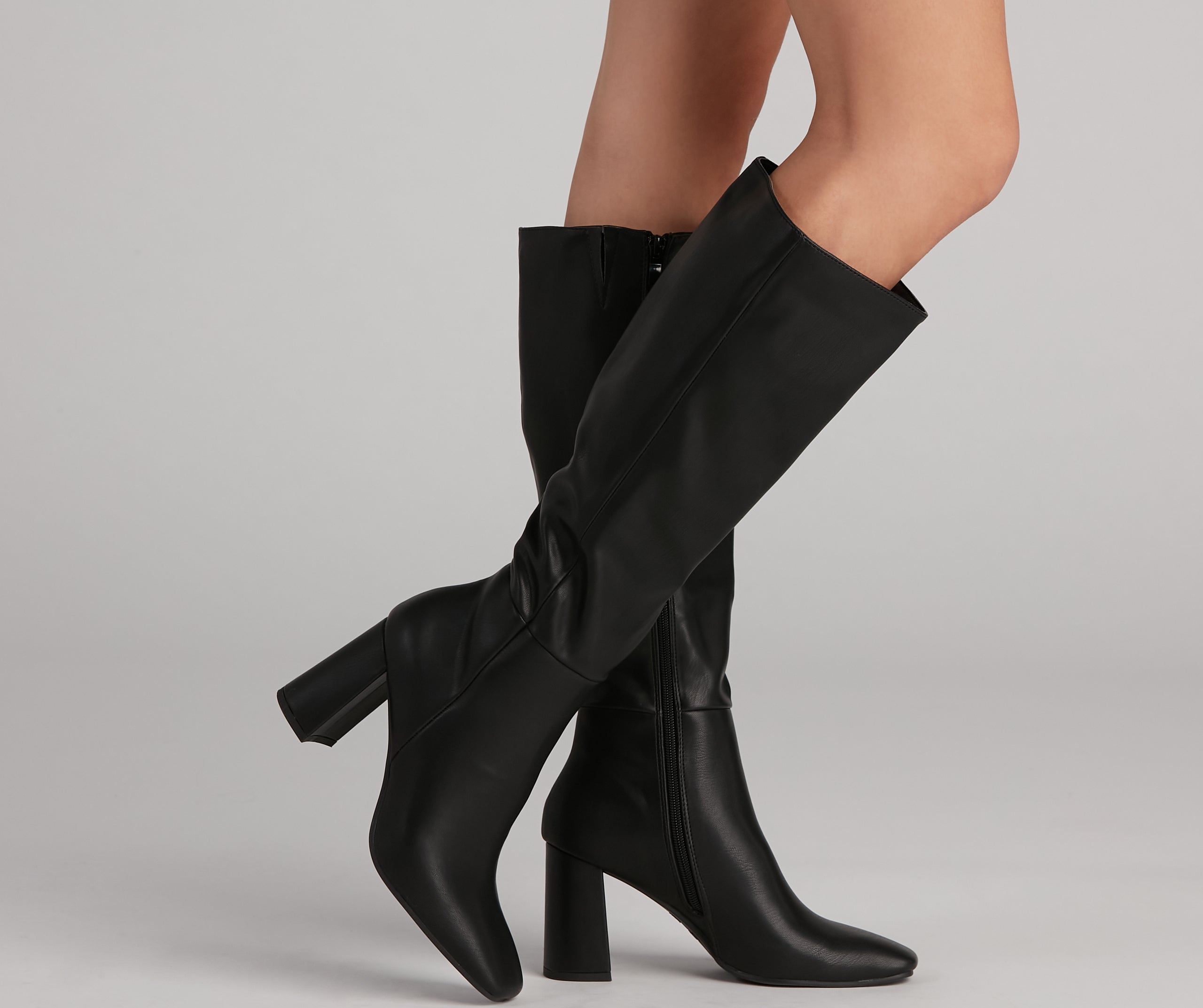 Walk It Out In Style Faux Leather Boots Newgew