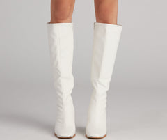 Level Up Faux Leather Under The Knee Boots Newgew