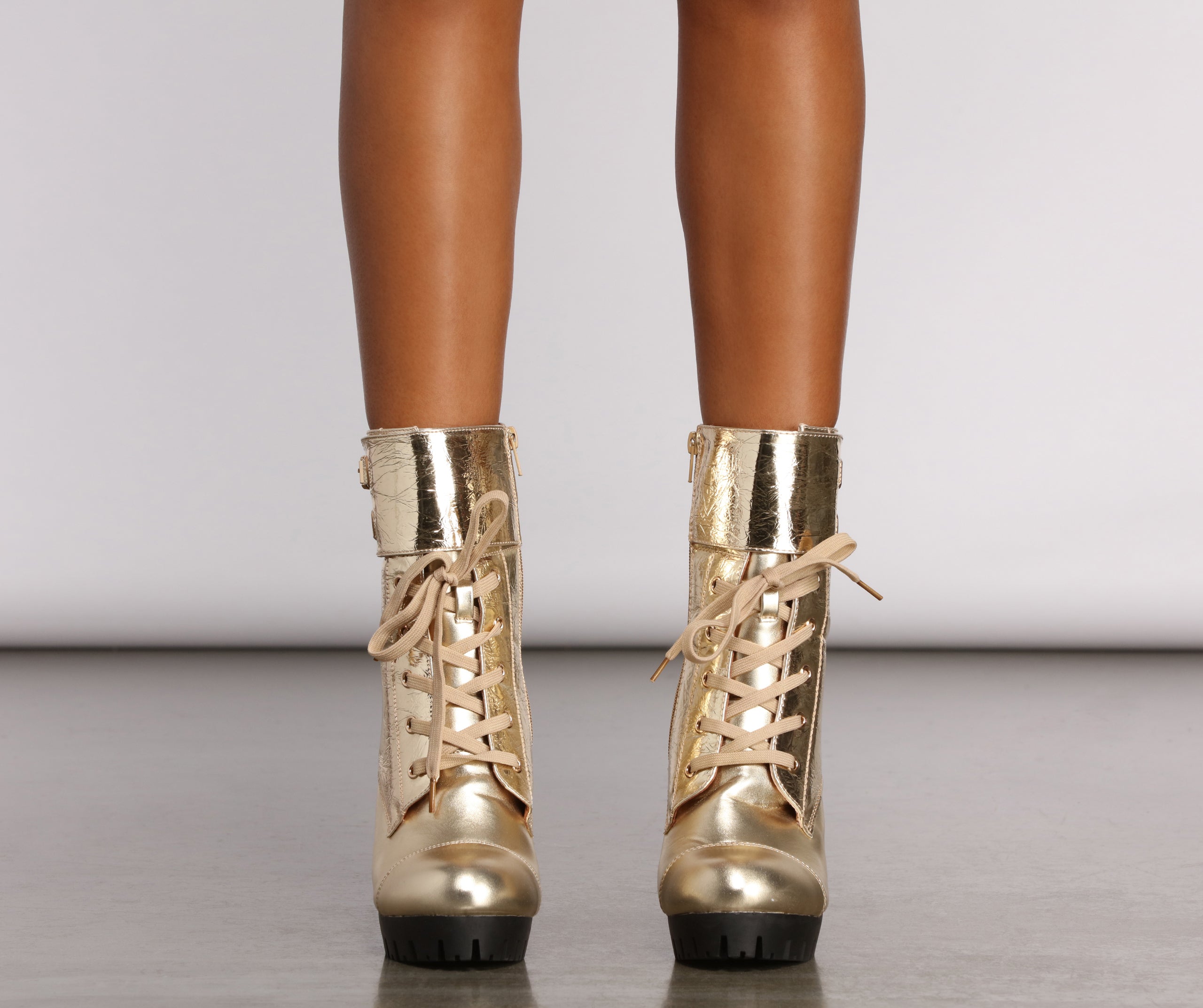 Major Metallic Moment PU Booties Newgew