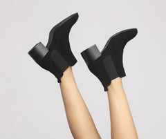 The Everday Faux Suede Stacked Booties Newgew