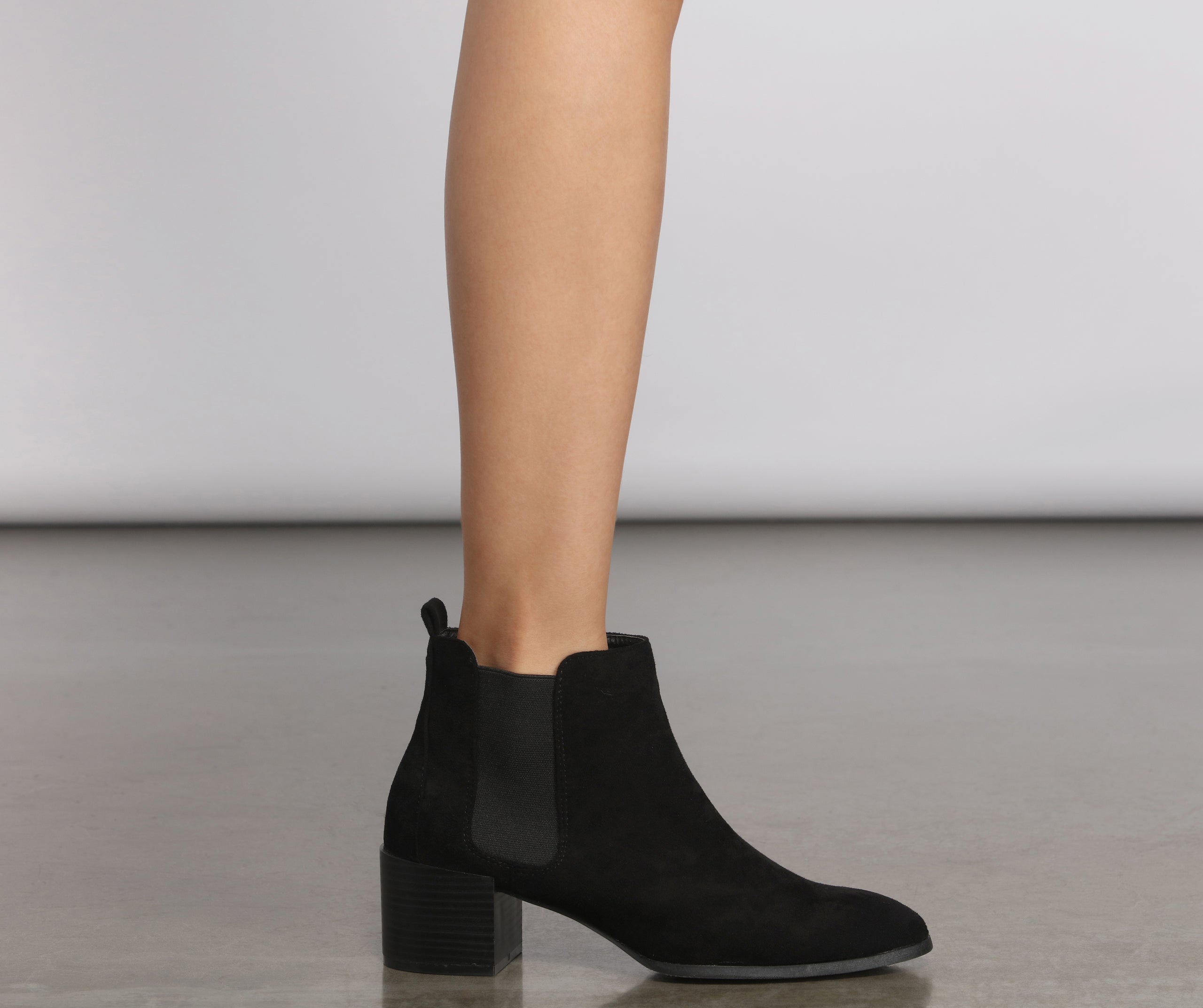 The Everday Faux Suede Stacked Booties Newgew