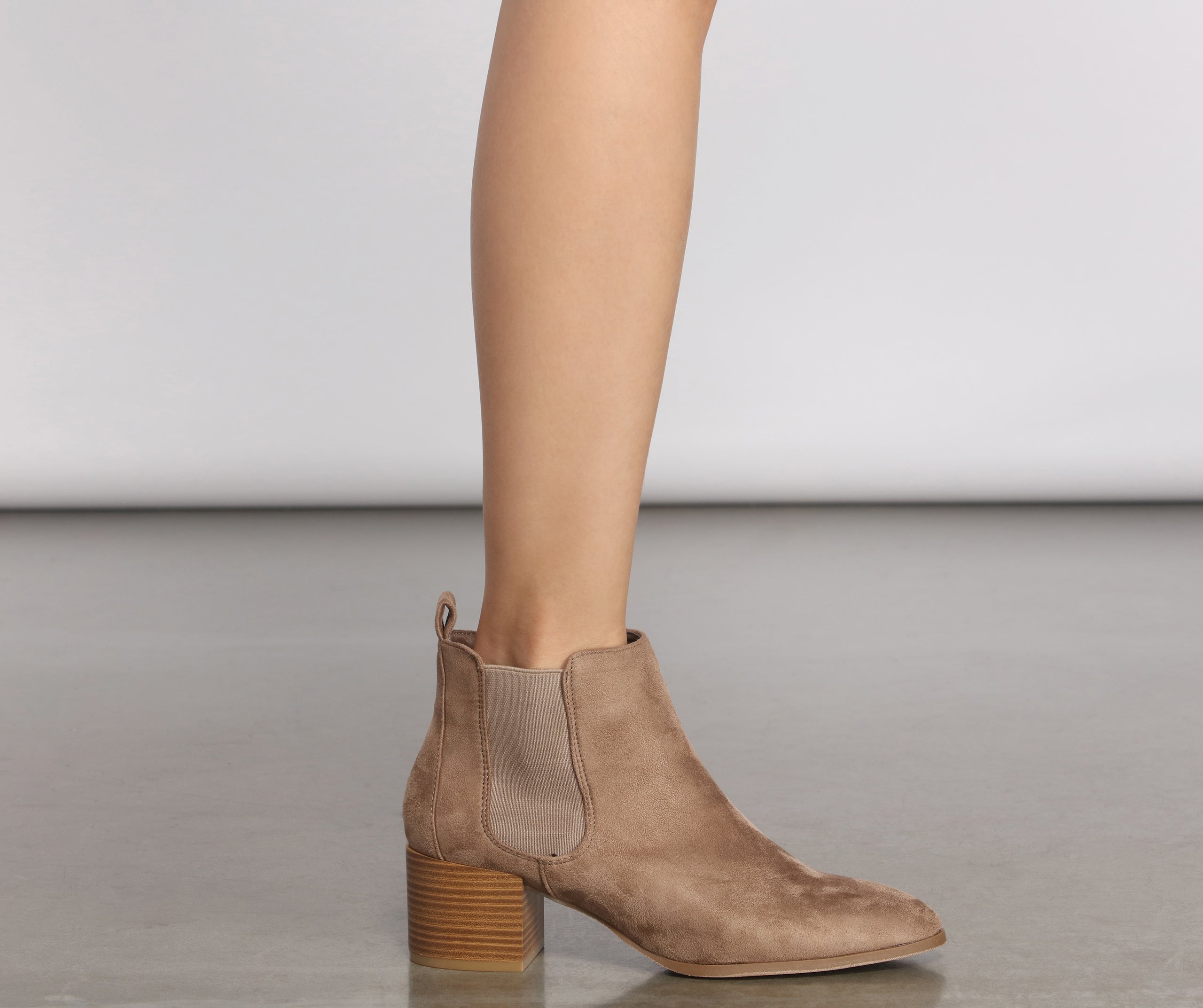 The Everday Faux Suede Stacked Booties Newgew