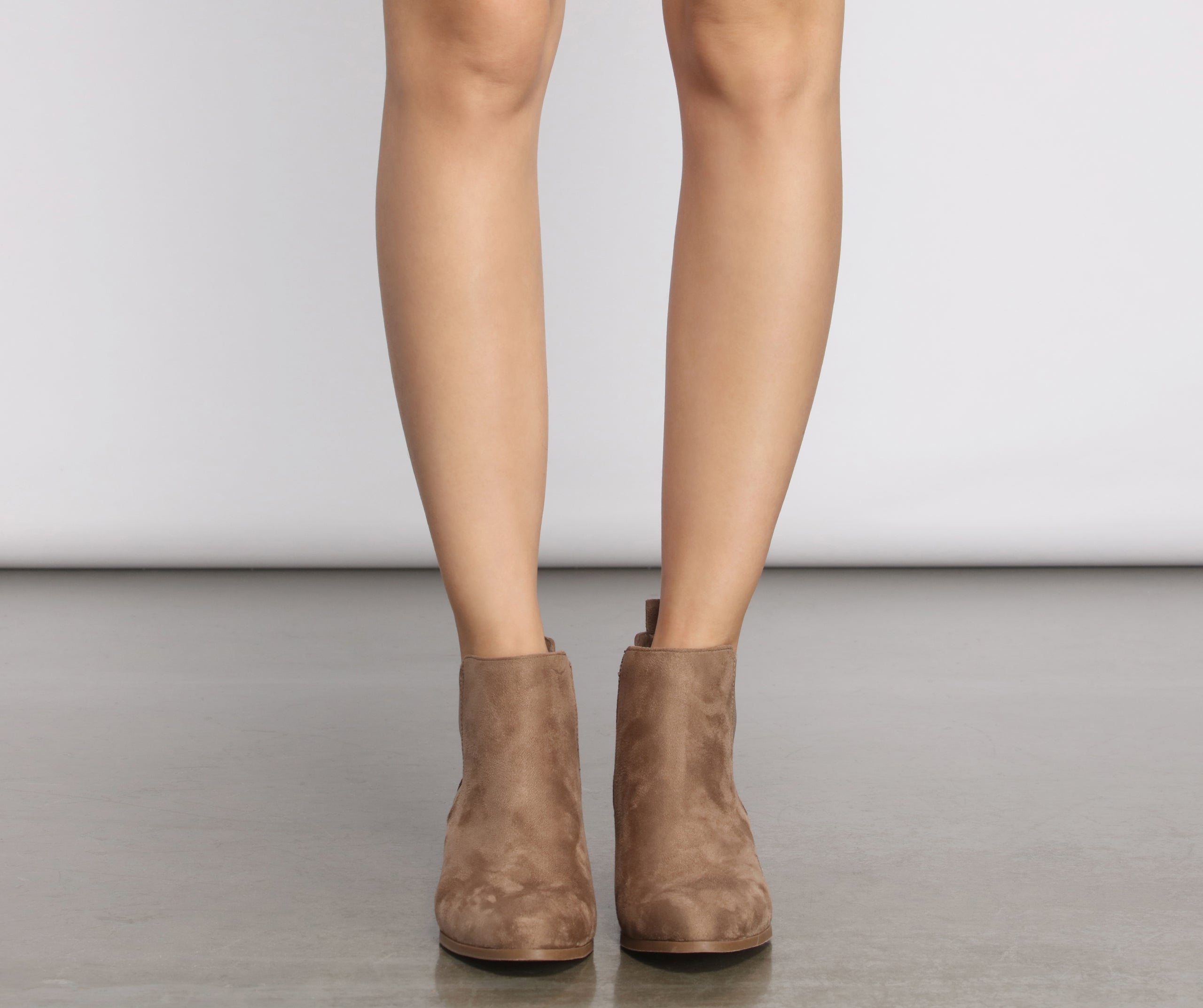 The Everday Faux Suede Stacked Booties Newgew