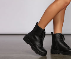 Add Some Edge Faux Leather Combat Booties Newgew