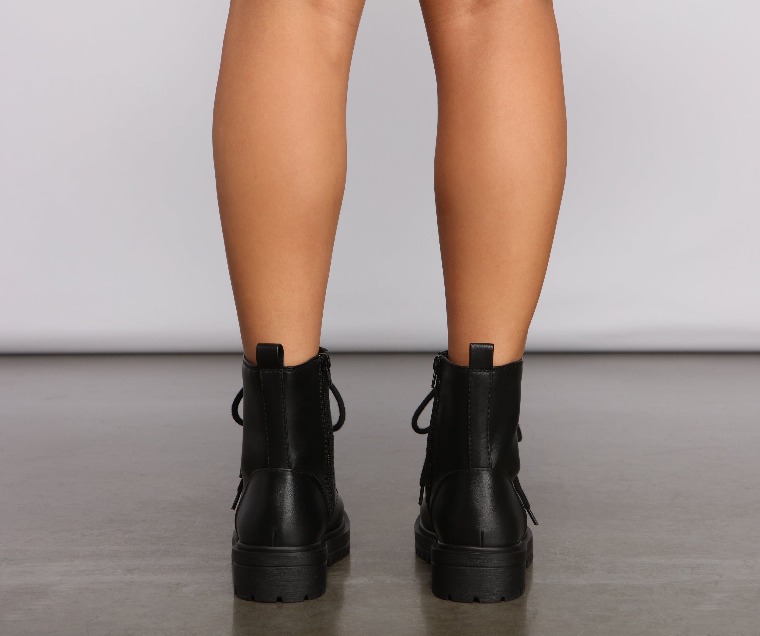 Add Some Edge Faux Leather Combat Booties Newgew