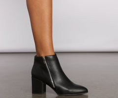 Effortless And Edgy Faux Leather Booties Newgew