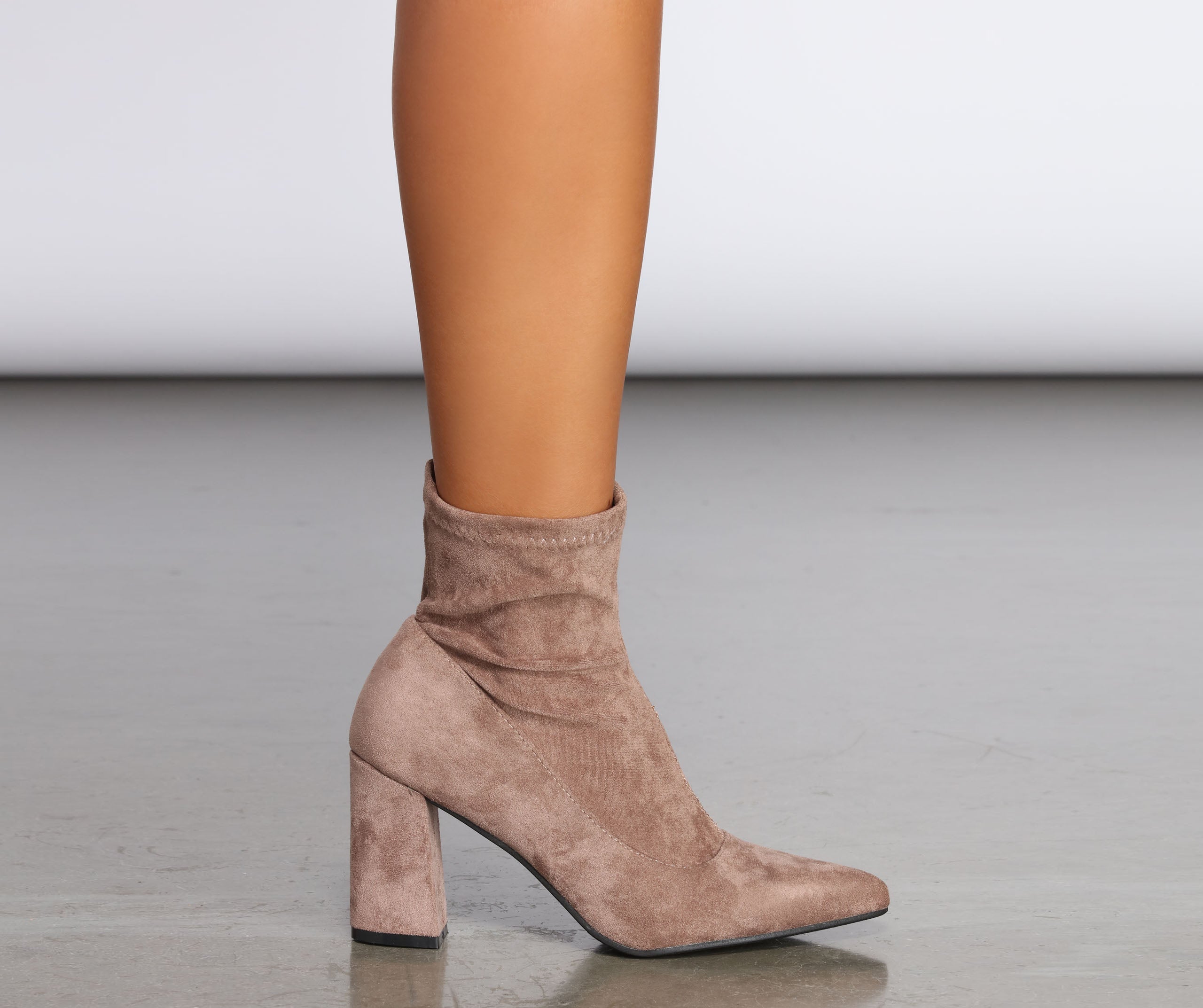 Stride In Faux Suede Booties Newgew