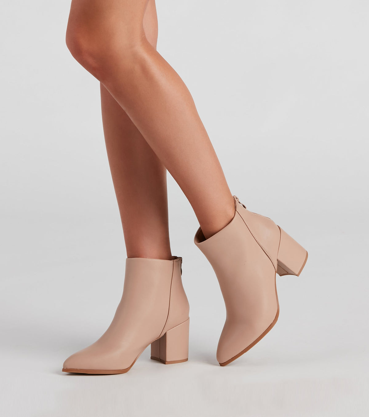 Basic Chic Faux Leather Booties Newgew