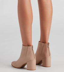 Basic Chic Faux Leather Booties Newgew