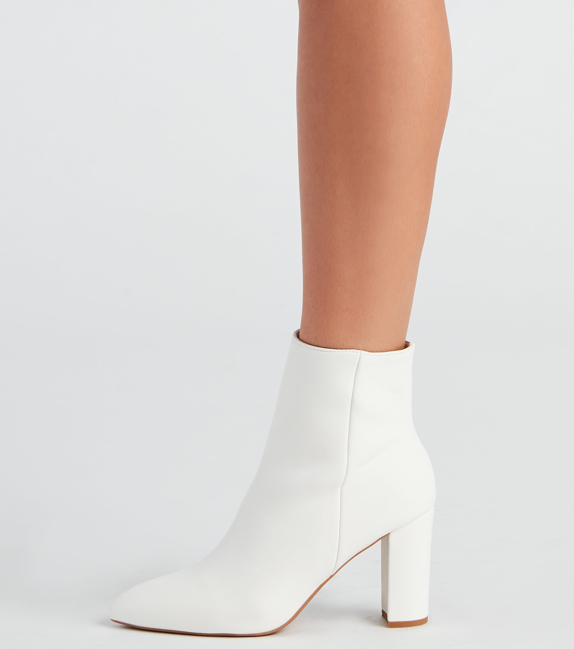 Back To Basics Faux Leather Ankle Booties Newgew