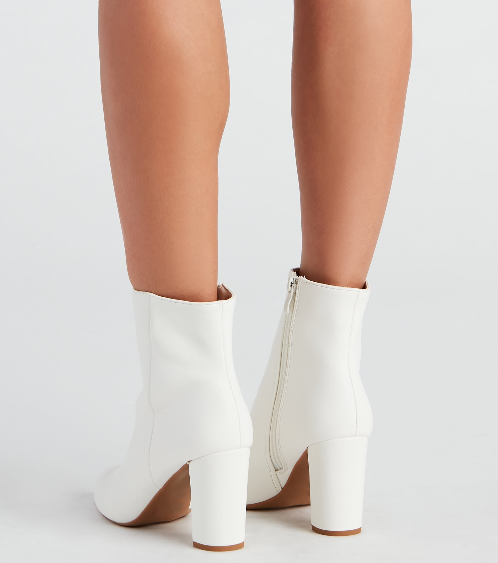 Back To Basics Faux Leather Ankle Booties Newgew