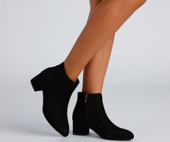 Simple Chic Block Heel Booties Newgew