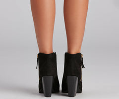 Peep Your Business Stacked Heel Booties Newgew