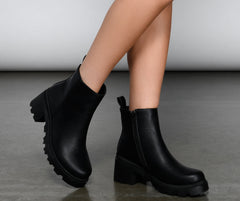 Edgy Glam Lug Sole Ankle Booties Newgew