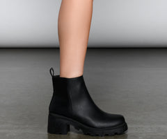 Edgy Glam Lug Sole Ankle Booties Newgew